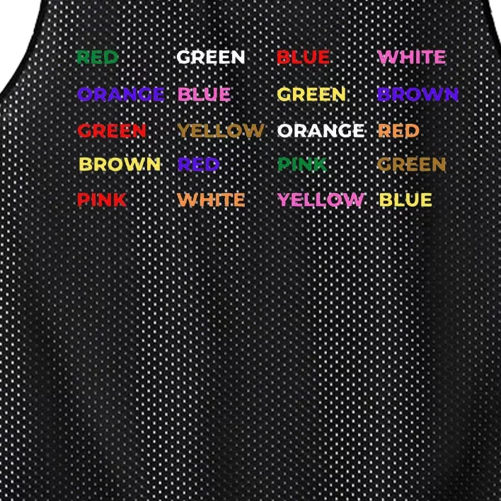 Stroop Test Psychology Neuroscience Geek Nerd Brain Mesh Reversible Basketball Jersey Tank