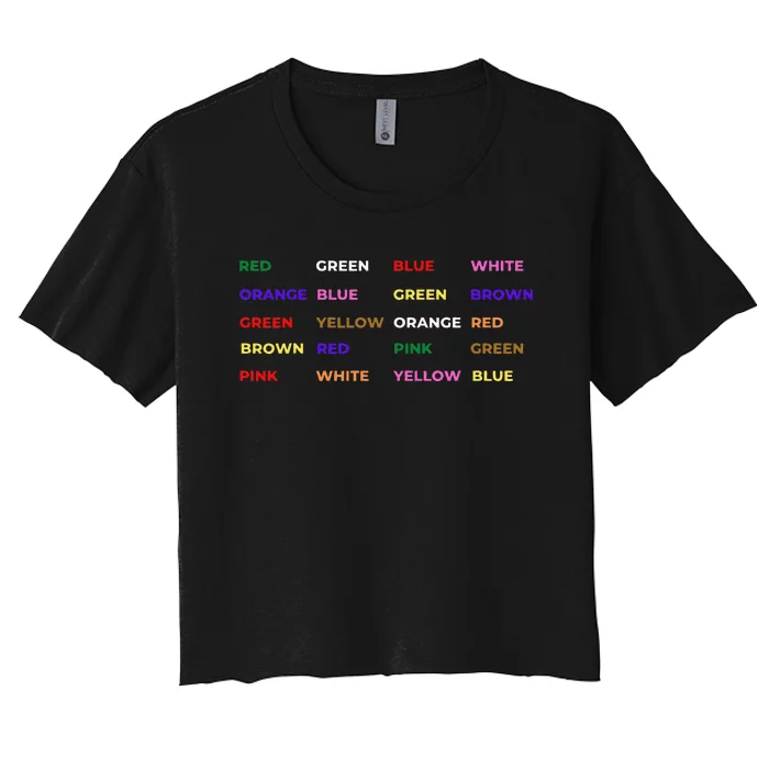 Stroop Test Psychology Neuroscience Geek Nerd Brain Women's Crop Top Tee