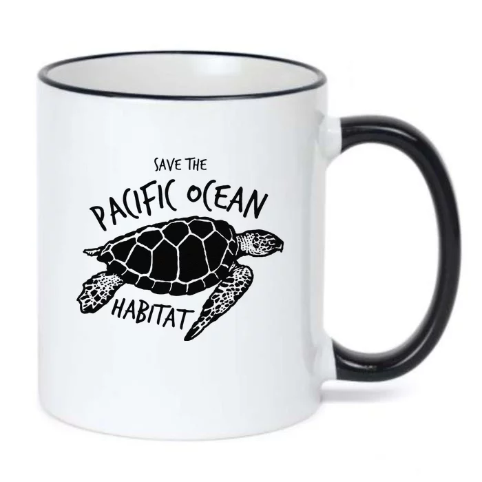 Save The Pacific Ocean Habitat! Sea Turtle Black Color Changing Mug