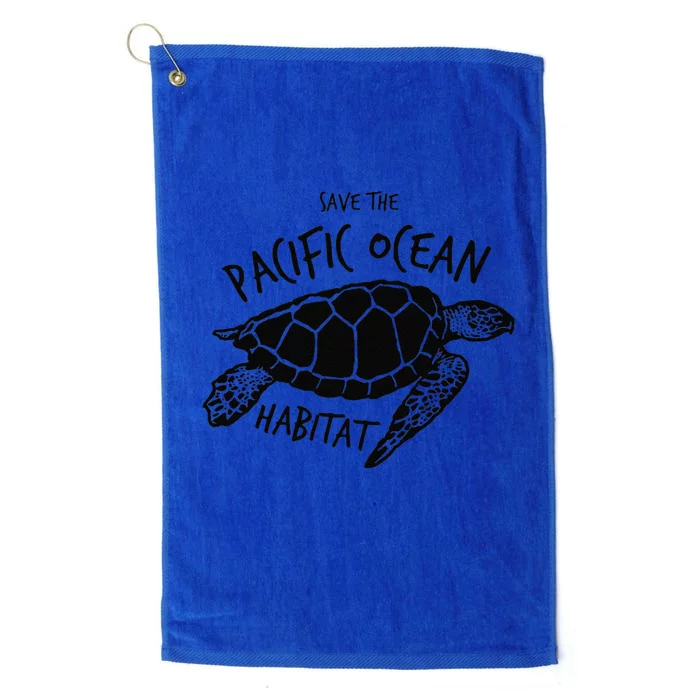 Save The Pacific Ocean Habitat! Sea Turtle Platinum Collection Golf Towel