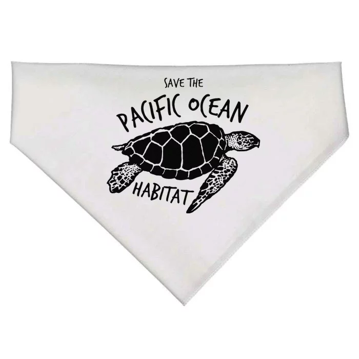 Save The Pacific Ocean Habitat! Sea Turtle USA-Made Doggie Bandana