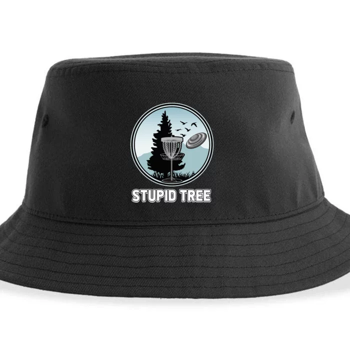 Stupid Tree Pinetree Sunset Funny Disc Frisbee Golf Player Sustainable Bucket Hat