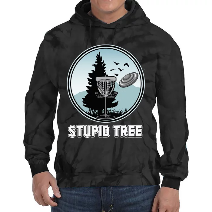 Stupid Tree Pinetree Sunset Funny Disc Frisbee Golf Player Tie Dye Hoodie