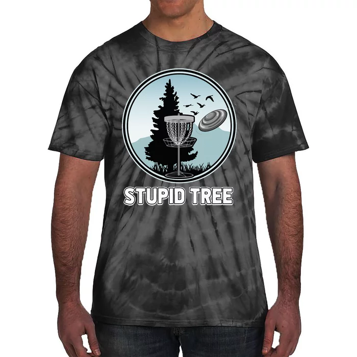 Stupid Tree Pinetree Sunset Funny Disc Frisbee Golf Player Tie-Dye T-Shirt