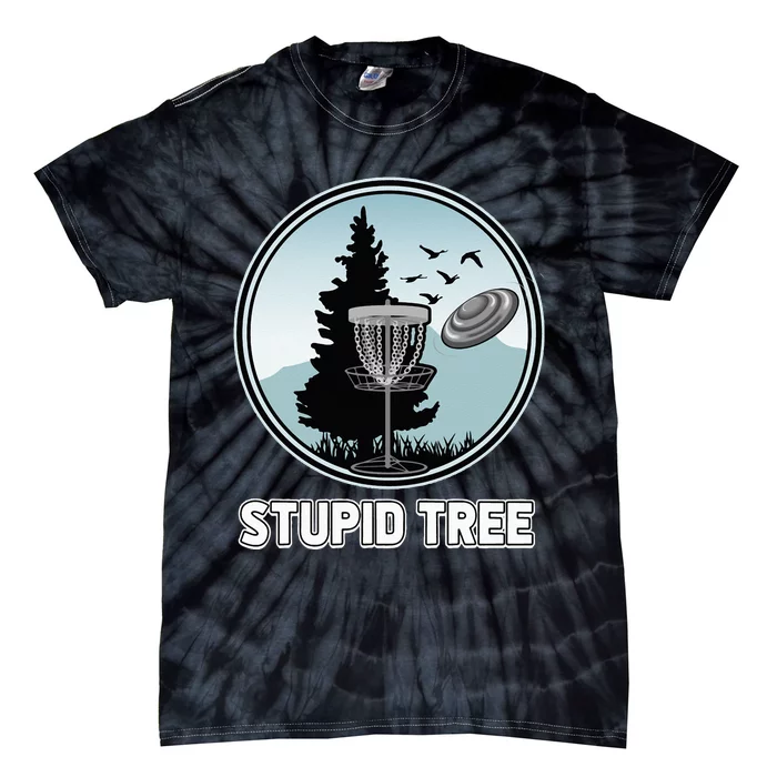 Stupid Tree Pinetree Sunset Funny Disc Frisbee Golf Player Tie-Dye T-Shirt