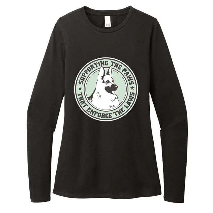 Supporting The Paws That Enforce The Laws Womens CVC Long Sleeve Shirt