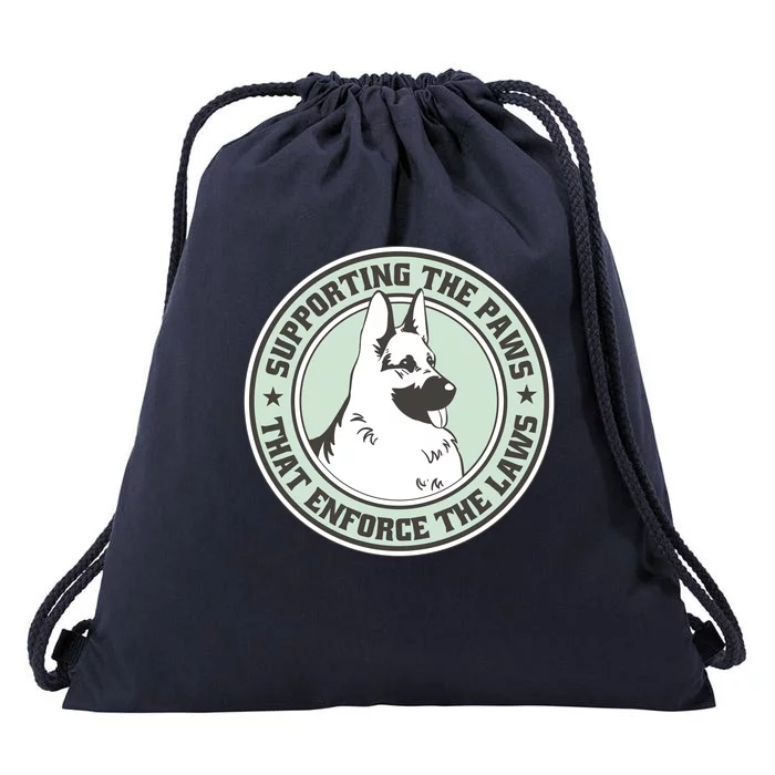 Supporting The Paws That Enforce The Laws Drawstring Bag