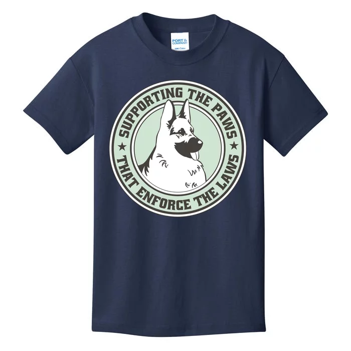 Supporting The Paws That Enforce The Laws Kids T-Shirt