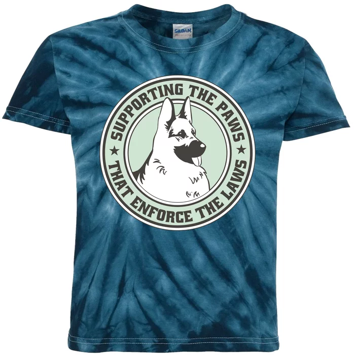 Supporting The Paws That Enforce The Laws Kids Tie-Dye T-Shirt