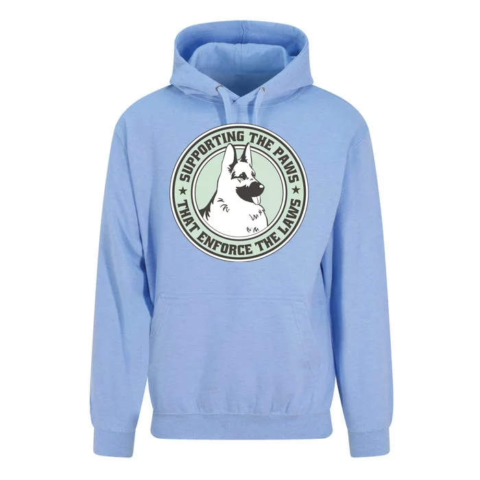 Supporting The Paws That Enforce The Laws Unisex Surf Hoodie