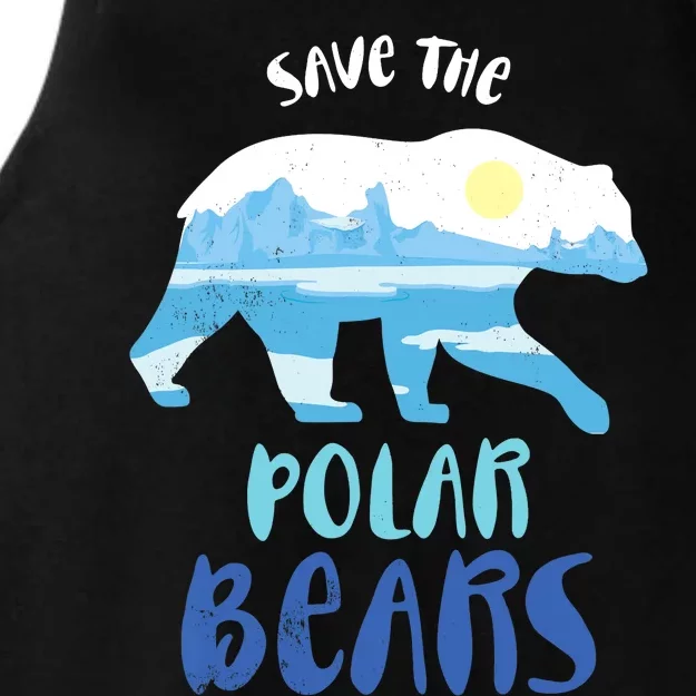 Save The Polar Bear Design For Climate Change Awareness Ladies Tri-Blend Wicking Tank