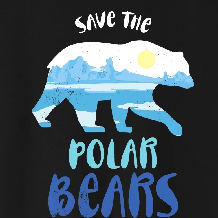 Save The Polar Bear Design For Climate Change Awareness Women's Crop Top Tee