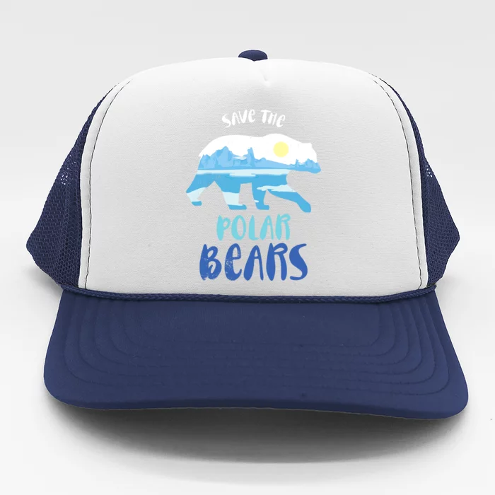 Save The Polar Bear Design For Climate Change Awareness Trucker Hat