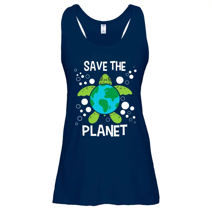 Save The Planet Environmental Protection Earth Day Climate Ladies Essential Flowy Tank