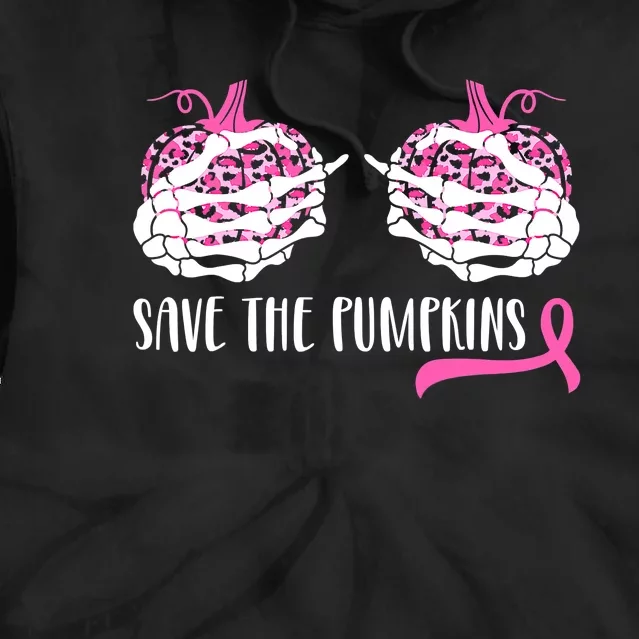 Save The Pumpkins Breast Cancer Awareness Halloween Tie Dye Hoodie