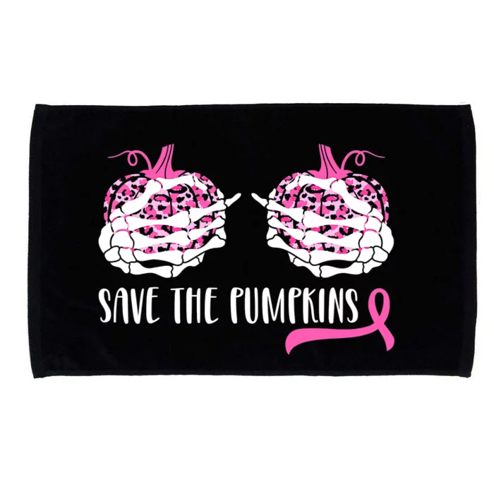 Save The Pumpkins Breast Cancer Awareness Halloween Microfiber Hand Towel