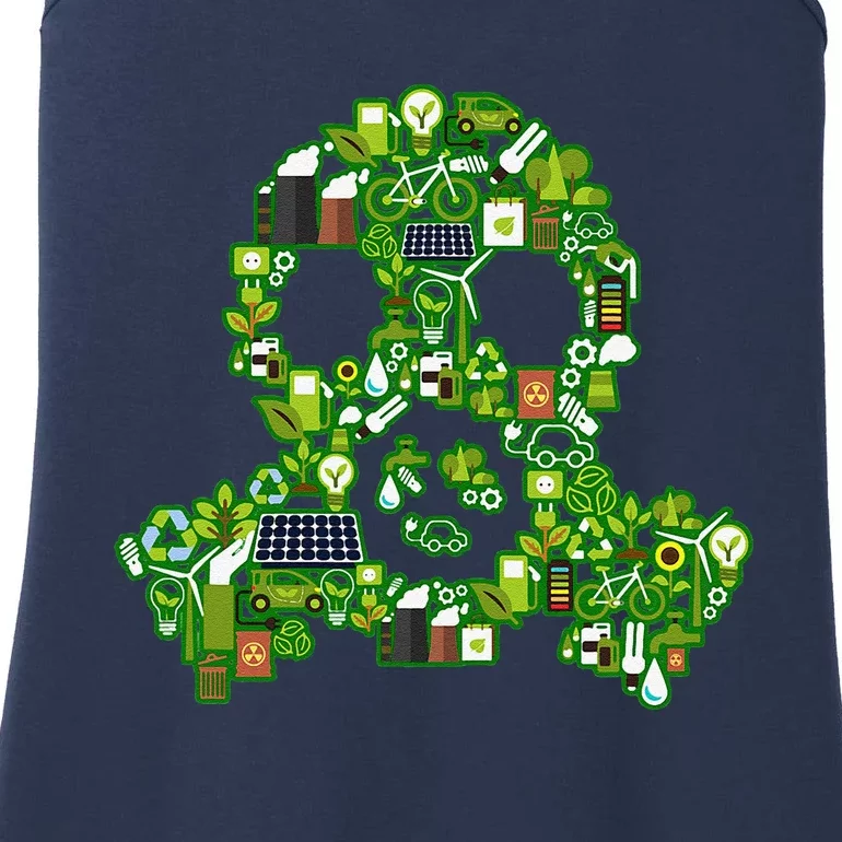 Save The Planet! Recycle Icons Gas Mask Ladies Essential Tank