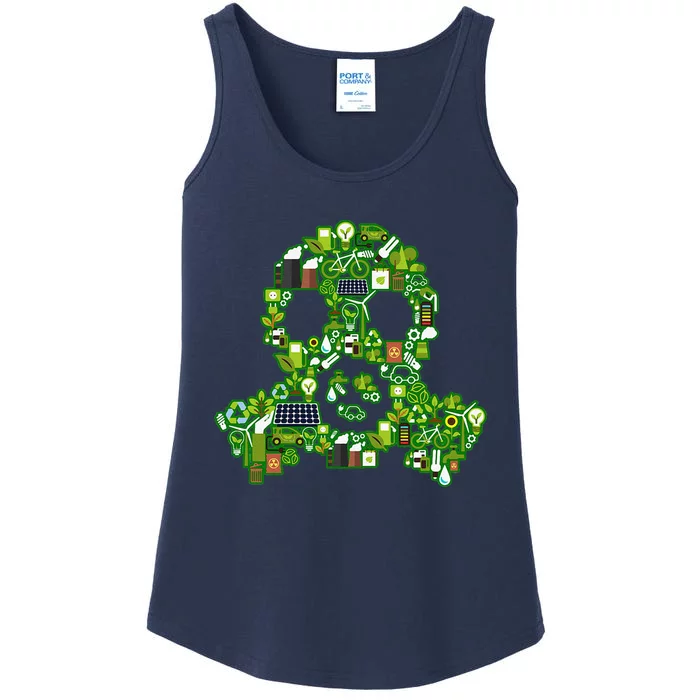 Save The Planet! Recycle Icons Gas Mask Ladies Essential Tank