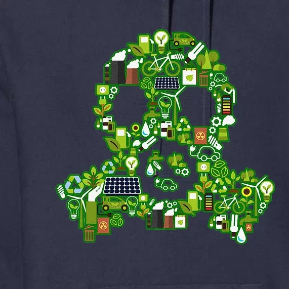 Save The Planet! Recycle Icons Gas Mask Premium Hoodie