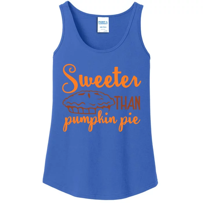 Sweeter Than Pumpkin Pie Thanksgiving Festive Gift Ladies Essential Tank