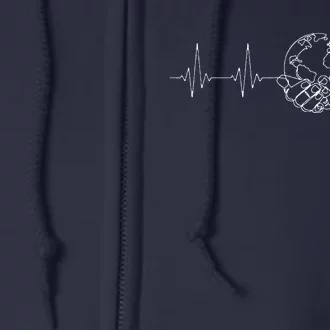 Save The Planet Heartbeat On World Earth Day Environmental Full Zip Hoodie