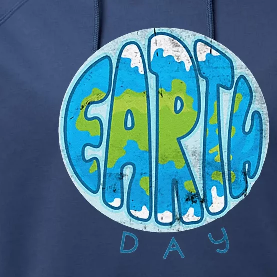 Save The Planet Earth Day Love Nature Awareness Pocket Performance Fleece Hoodie