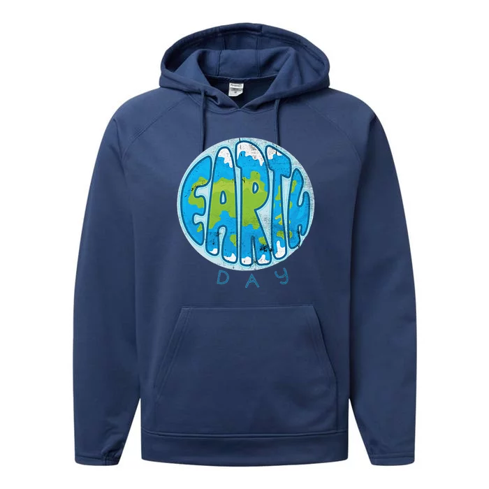 Save The Planet Earth Day Love Nature Awareness Pocket Performance Fleece Hoodie