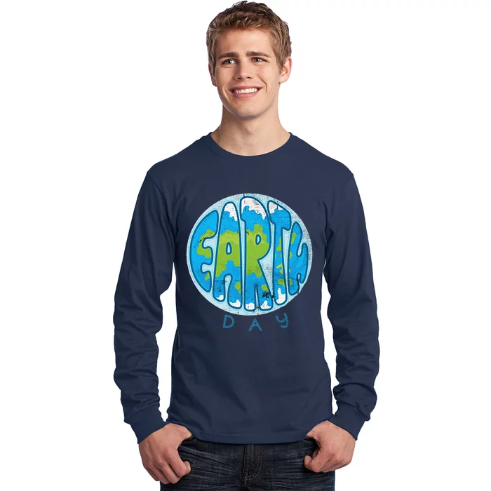 Save The Planet Earth Day Love Nature Awareness Pocket Long Sleeve Shirt