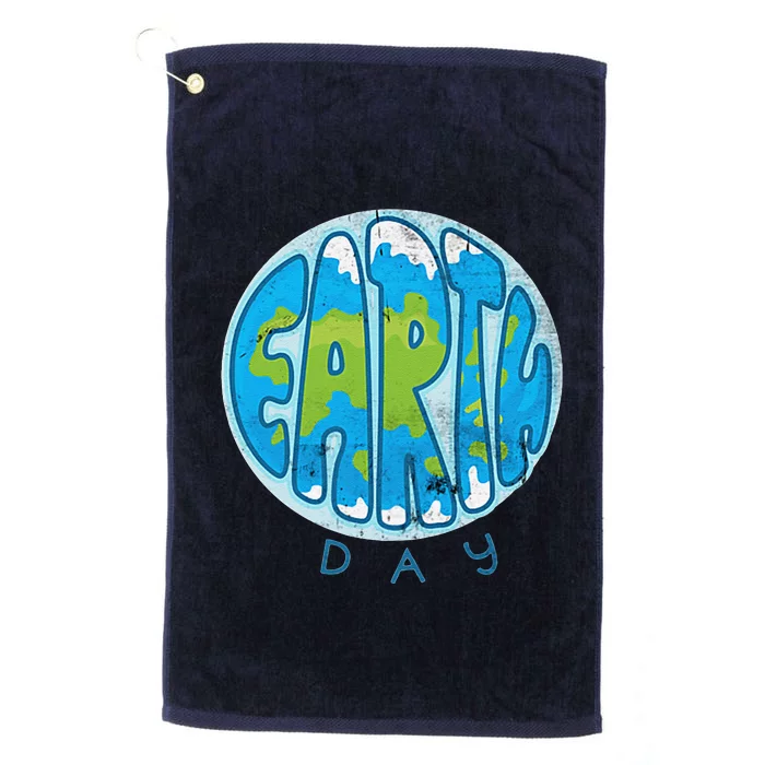 Save The Planet Earth Day Love Nature Awareness Pocket Platinum Collection Golf Towel