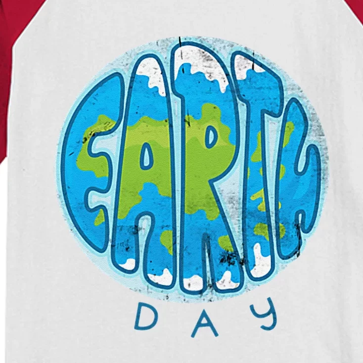 Save The Planet Earth Day Love Nature Awareness Pocket Kids Colorblock Raglan Jersey