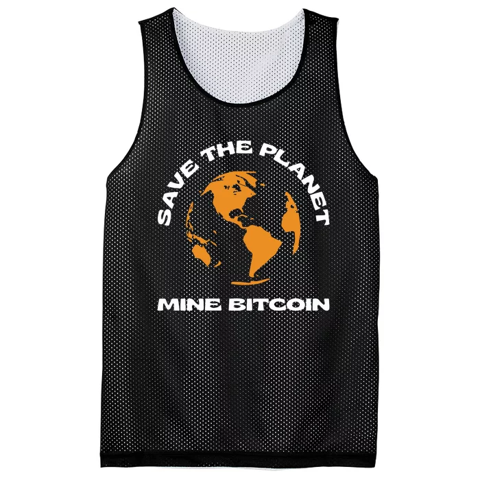 Save The Planet Mine Bitcoin Mesh Reversible Basketball Jersey Tank