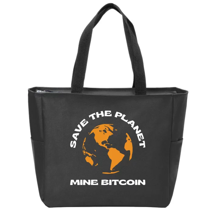 Save The Planet Mine Bitcoin Zip Tote Bag