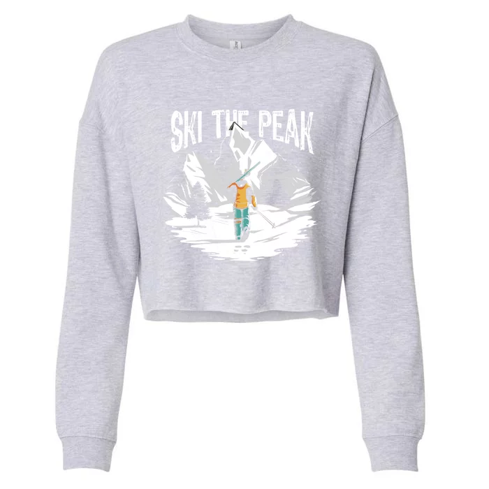 Ski The Peak Eat Sleep Ski Repeat Gift Cropped Pullover Crew