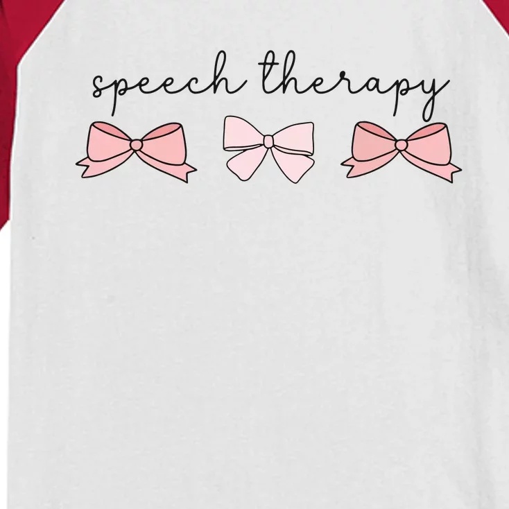 Speech Therapy Pinks Bows Coquette Slp Speech Pathology Kids Colorblock Raglan Jersey