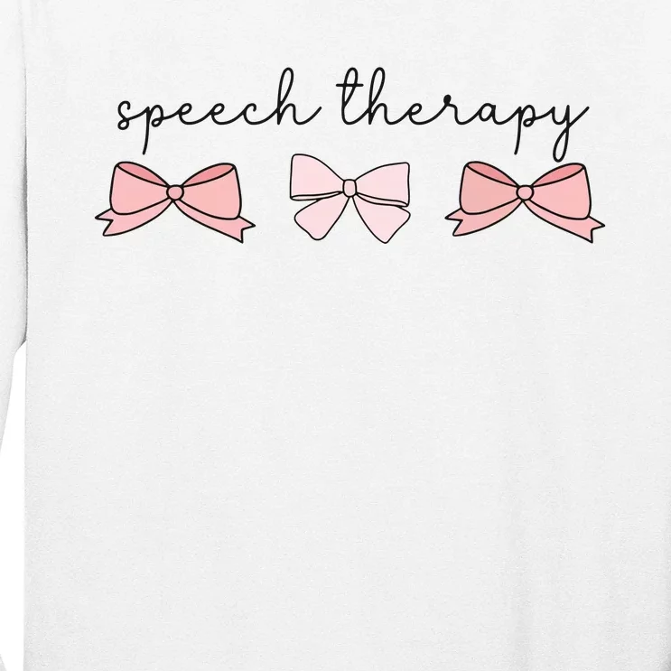 Speech Therapy Pinks Bows Coquette Slp Speech Pathology Long Sleeve Shirt