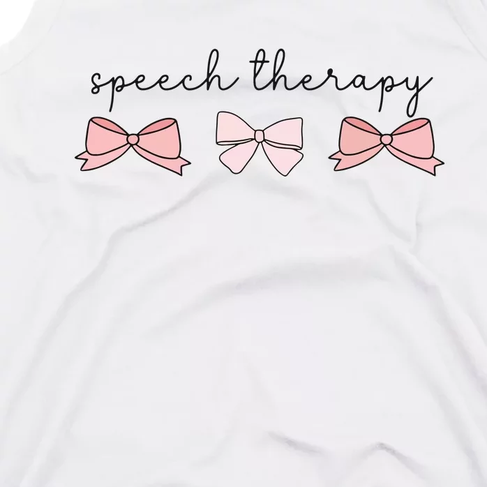 Speech Therapy Pinks Bows Coquette Slp Speech Pathology Tank Top