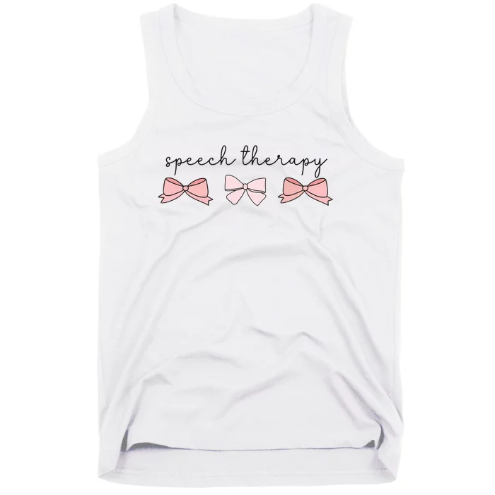 Speech Therapy Pinks Bows Coquette Slp Speech Pathology Tank Top