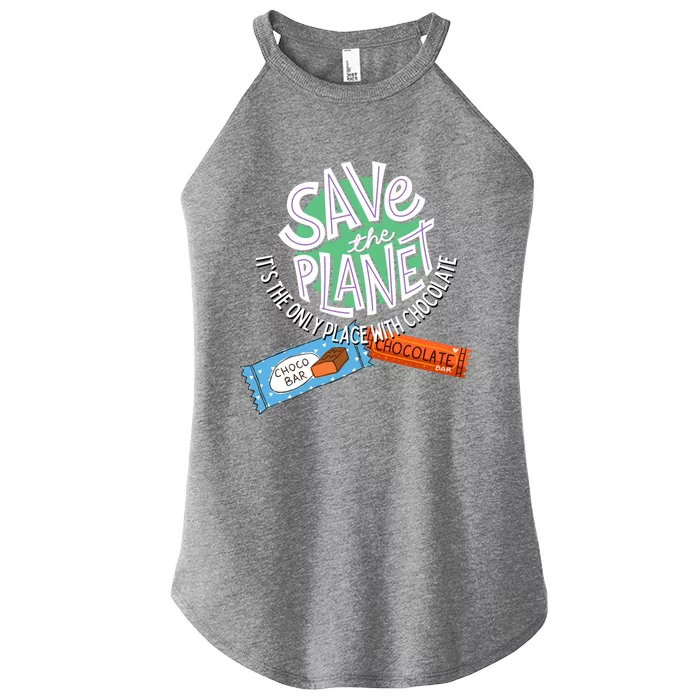 Save The Planet On Earth Day Loves Sweet Chocolate Candy Bar Cool Gift Women’s Perfect Tri Rocker Tank