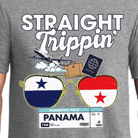 Straight Trippin Panama Vacation Travel Trip Matching Pajama Set