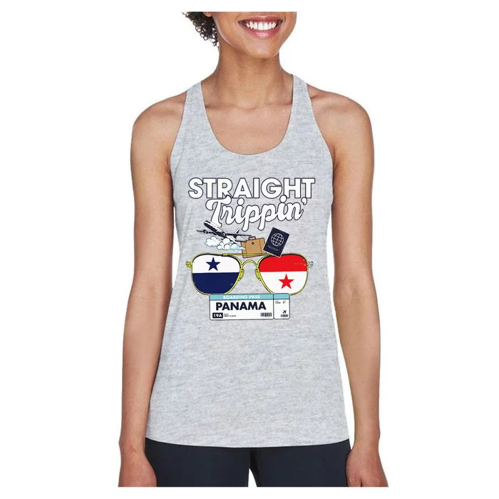 Straight Trippin Panama Vacation Travel Trip Matching Women's Racerback Tank