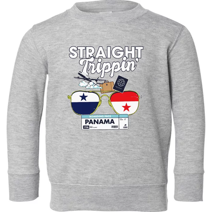 Straight Trippin Panama Vacation Travel Trip Matching Toddler Sweatshirt