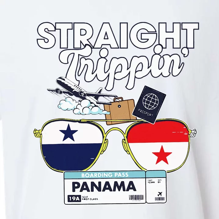 Straight Trippin Panama Vacation Travel Trip Matching Sueded Cloud Jersey T-Shirt