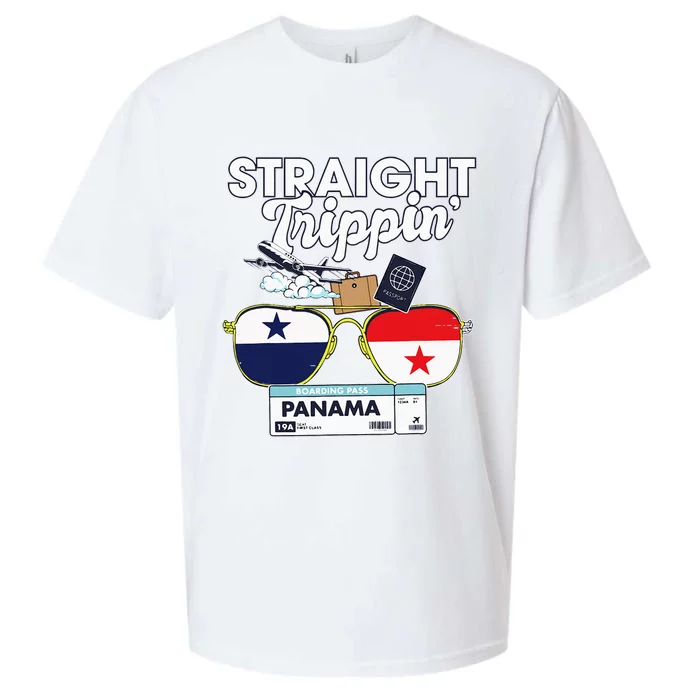 Straight Trippin Panama Vacation Travel Trip Matching Sueded Cloud Jersey T-Shirt