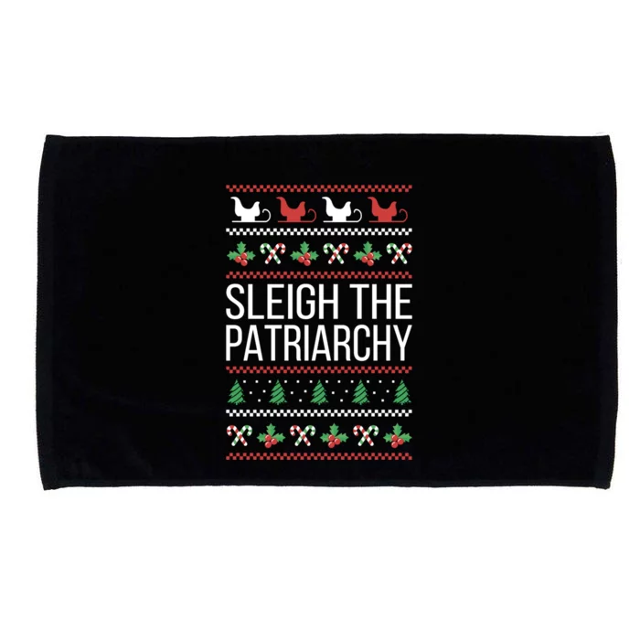 Sleigh The Patriarchy Feminist Christmas Lover Great Gift Microfiber Hand Towel