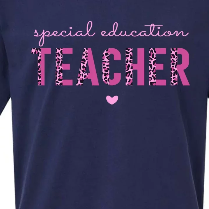 Sped Teacher Pink Leopard Print For Special Ed Teachers Cute Gift Sueded Cloud Jersey T-Shirt