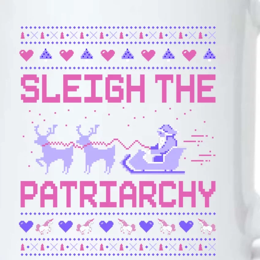 Sleigh The Patriarchy Feminist Feminism Meme Ugly Christmas Gift Black Color Changing Mug