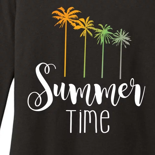 Summer Time Palm Tree Womens CVC Long Sleeve Shirt