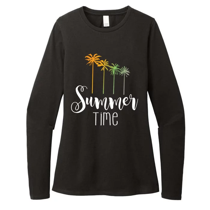 Summer Time Palm Tree Womens CVC Long Sleeve Shirt