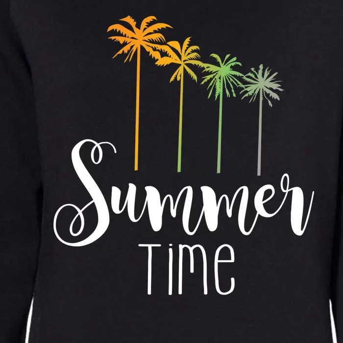 Summer Time Palm Tree Womens California Wash Sweatshirt