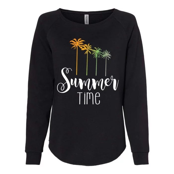 Summer Time Palm Tree Womens California Wash Sweatshirt